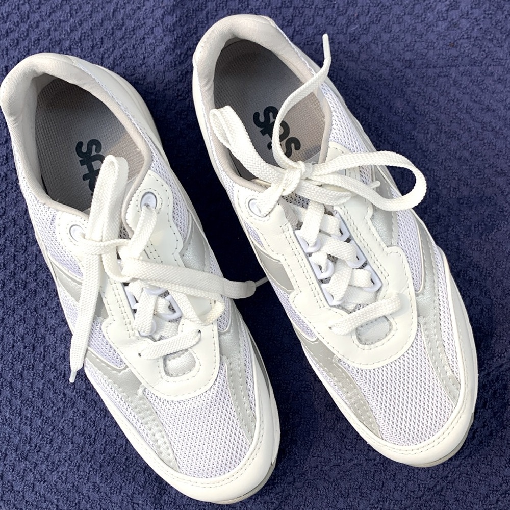 SAS Tour Mesh Silver White Lace Sneakers - Picture 2 of 5